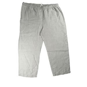 EILEEN FISHER Beige LINEN Women's Pants L